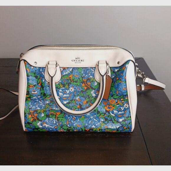Coach Rose Meadow Floral Print Mini Bennett Satchel Crossbody Bag - Picture 1 of 10